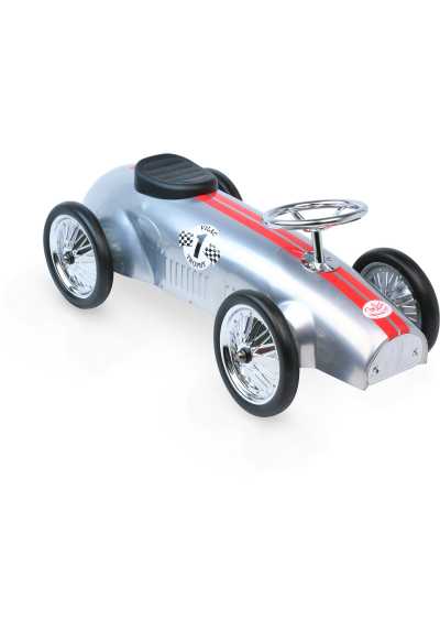 Silver racing car