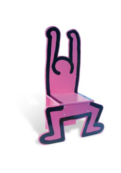 Chaise rose Keith Haring *